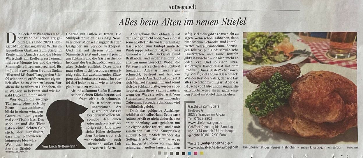 Schwäbisch Zeitung vom 